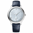 Dress Watch with silver dial and blue leather strap 41mm product photo