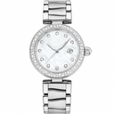 Ladies Dress Watch 34mm Silver-Tone Metal with Mother-of-Pearl Dial
