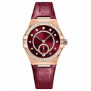 Ladies Dress Watch with Burgundy Dial and Rose Gold Tone Case 34mm product photo