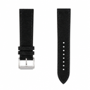 Black suede leather watch strap with silver buckle 20mm