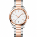 Two-tone metal dress watch 38mm with white dial and date display