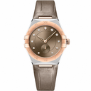 Ladies Small Seconds Watch Taupe Rose Gold Leather 34mm product photo