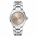 Women's dress watch with taupe dial and silver-tone metal bracelet