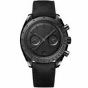 Sport chronograph watch with black dial and black fabric strap, 44mm case size