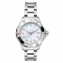 Women's watch with mother-of-pearl dial and stainless steel bracelet