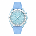 Light Blue Dress Watch with Leather Strap product photo