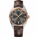Calendar Dress Watch Gray Brown Leather 41mm product photo